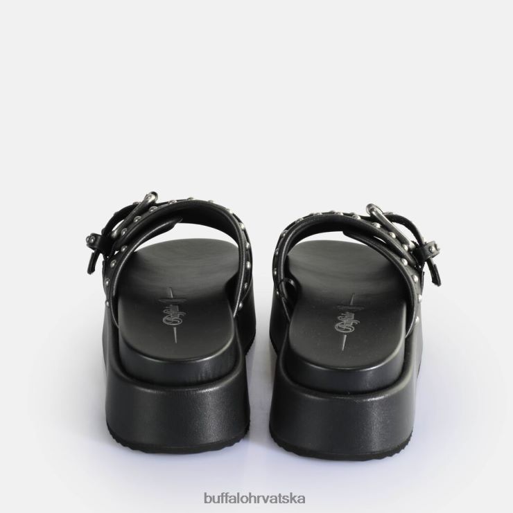 crno Buffalo noa rock slide sandale s platformom veganske |slajdova TDD6T156